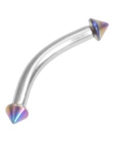 Micro Spike Farvet Multi - 1.2 x 8 mm Øjenbrynspiercing