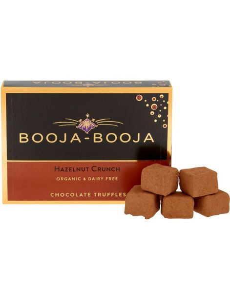 Booja-Booja Hasselnød Crunch - Veganske Chokoladetrøfler med Hasselnødstykker 92 Gram