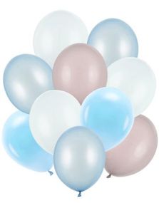 Ballonsæt med 10 Stk Metalliske og Pastelfarvede Balloner