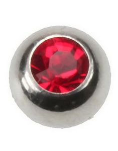 Stor Rød Sten - 8 mm Stålkugle til 1,6 mm Stang - NB! Sidehul