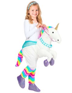 Enhjørning Piggyback / Ride On Kostyme til Barn - 5-7 ÅR