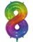 STORE Metallisk Regnbue Tallballonger 0-9 - 76 cm