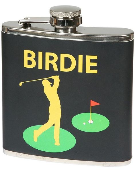Lommelerke med Golfmotiv i Rustfritt Stål 11x9,5 cm