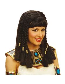 Kleopatra/Egyptisk Prinsesse Paryk - Sort