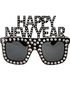Sølvfargede og Svarte "Happy New Year" Briller