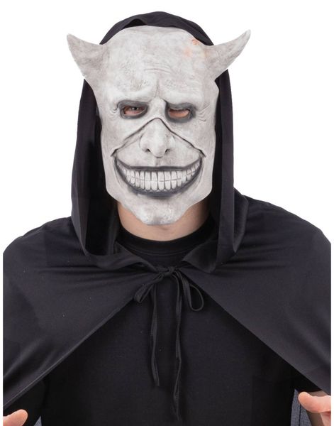 Smilende Grå Djevel Latex Maske