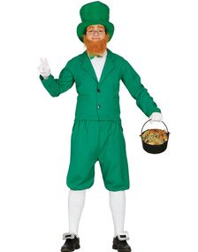 Grønt Leprechaun Herrekostume