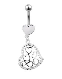 Victorian Heart Belly Piercing - White