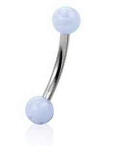 Rund Hvid - 1.2 x 8 mm Øjenbrynspiercing