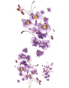 Flowering Purple - 2 stk Tatoveringer (Fake Tattoo)