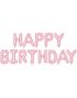 Rosa Happy Birthday Folieballong - Banner 340x35cm 
