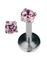 Round Diamond - Labret Piercing med Rosa Sten