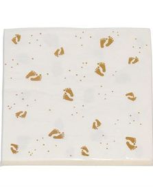 16 stk. Servietter med Folierte Gullfargede Små Fotavtrykk 33x33 cm
