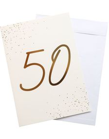 50 År - Kjempestort Gratulasjonskort med Konvolutt i A4 Format