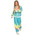 Neon Blå 80-talls Grilldress med Lommer til Dame - Strl XL