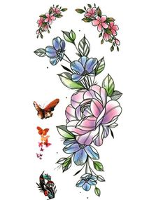 Pastel Summer - 6 stk Tatoveringer (Fake Tattoo)