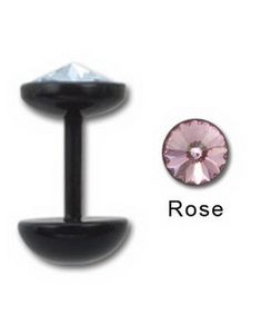 Pink Diamond - Sort Fake Piercing
