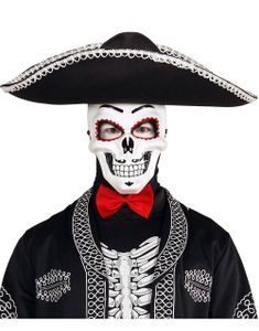 Hvid Day of the Dead Maske i Hårdplast