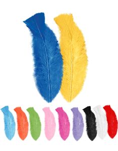 50 stk Dekorations/Pynte Fjer - Flerfarvede