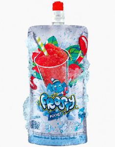 Frosty Pocket Freeze & Squeeze med Jordbærsmak - Slush 150 ml