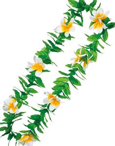 Tropisk Hawaiikrans med Hvide og Gule Plumeria