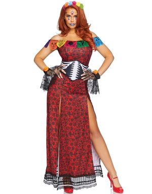 Deluxe Day of the Dead Kostume til Dame 5 Dele