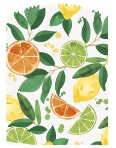 6 stk Godteposer/Papirposer Med Klistremerker - Summer Fruits