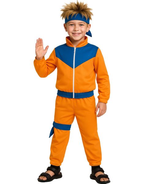 Oransje Ninjakostyme til Barn
