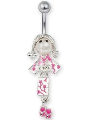 Geisha Girl Navlepiercing - Rosa