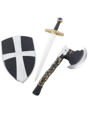 Sett med Skjold, Sverd og Øks - Kostymetilbehør til Barn