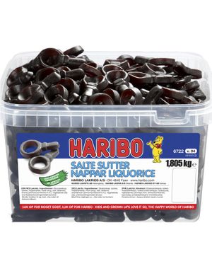 1,8 kg Haribo Boks med Salte Lakrids Sutter