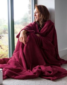 Snug Rug Deluxe Fleece Pledd i Burgunderrødt 152x214 cm
