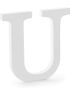 U - Hvit Bokstav i Tre - Høyde 20 cm
