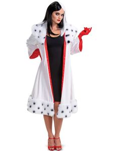 Licenseret Cruella de Vil kostumejakke og handsker til kvinder