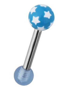 Tragus/Helix Ørepiercing m/Stjerner - Blå/Hvid