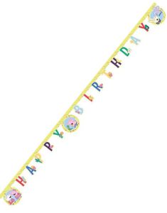 Happy Birthday Banner 2 meter - Gurli Gris