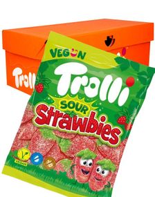 1801267200_618 stk Trolli Sour Strawbies - Sure Jordbær - Hel Æske