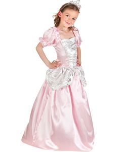 Rosa og Hvidt Prinsessekostume til Børn