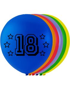 18 tal - 8 stk Flerfarvede Balloner 26 cm