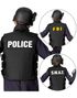 S.W.A.T Vest med 3 Avtagbare Merker – Barn
