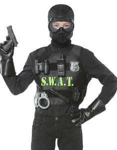 SWAT kostumesæt til Børn 9 Dele