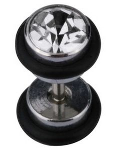 Fake Piercing med To Kugler & Hvide Sten