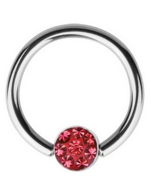 BCR Piercing with Sparkling Red Stone