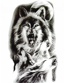 Howling Wolves (Fake Tattoo)