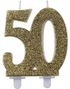 Glitrende 50 Års Bursdagslys - 10 cm