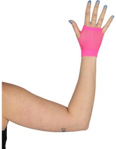 Korte Fingerløse Nettinghansker - Neon Rosa