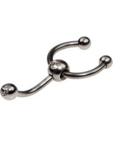 Øjenbrynspiercing med Hestesko og Klare Sten - 1.2 x 8 mm