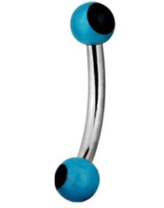 Magic Blue and Black Stone - 1.2 x 8 mm Øjenbrynspiercing