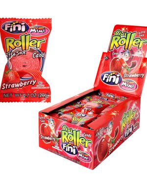 40 stk Fini Strawberry Roller Fizz / Rød Vingummi - Hel Æske