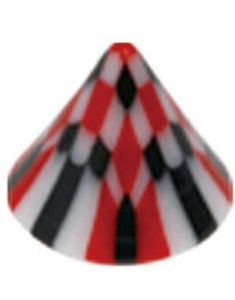 Playpoint Sort/Rød - 4 mm Akrylkugle til 1,2 mm stang